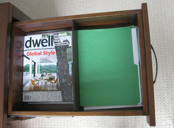 Boxwood 9 Drawer Desk -drawer with divider shown to fit 2 stacks of 8" x 11" papers