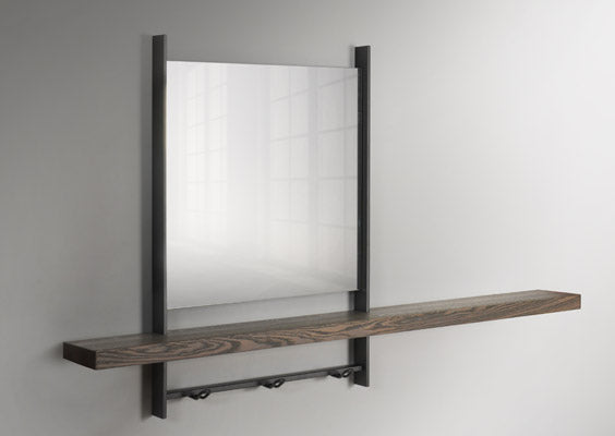 Matuvu Mirror by Trica - solid wood, welded steel, built to order, Canadian made|