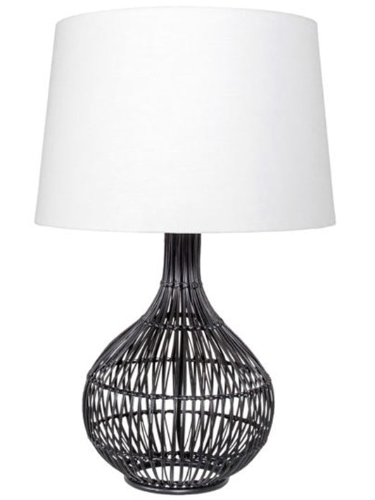 Nest Orb table, desk lamp - black wicker base