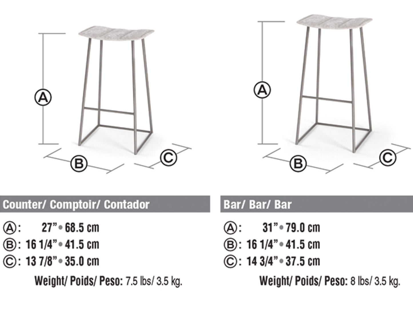 Palmo Bar Stool- welded steel, Canadian made, upholstered custom built furniture