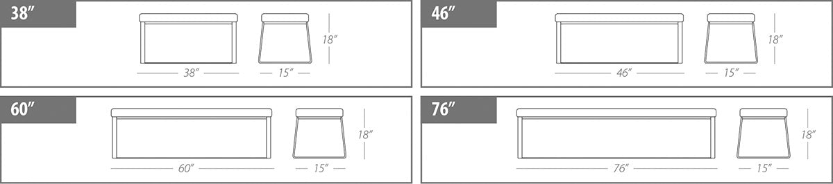 Slitta bench by Trica - spec sheet