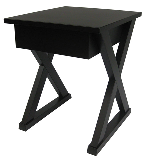 Tangent End Table with X-Base - standard optionse design, custom made to order furniture, Canadian made